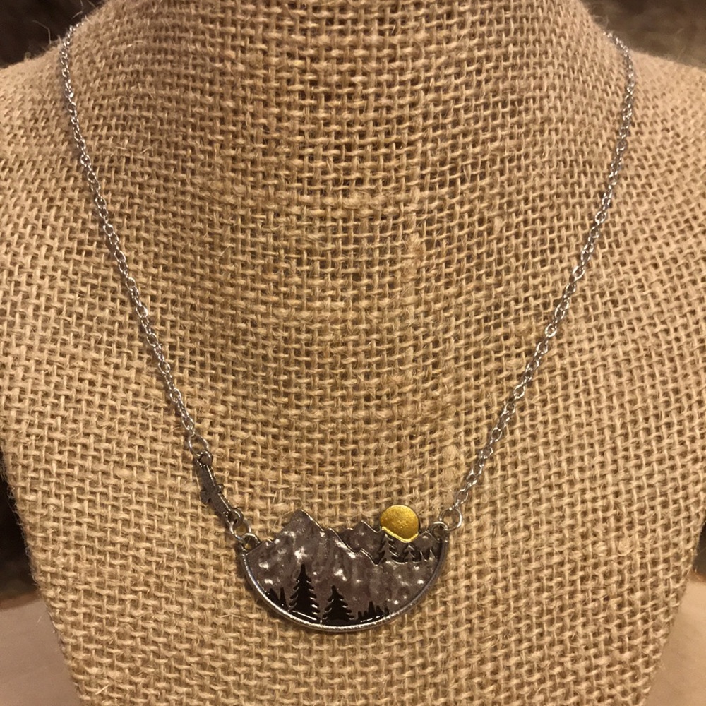 Forested mountain sunrise necklace outdoors woods